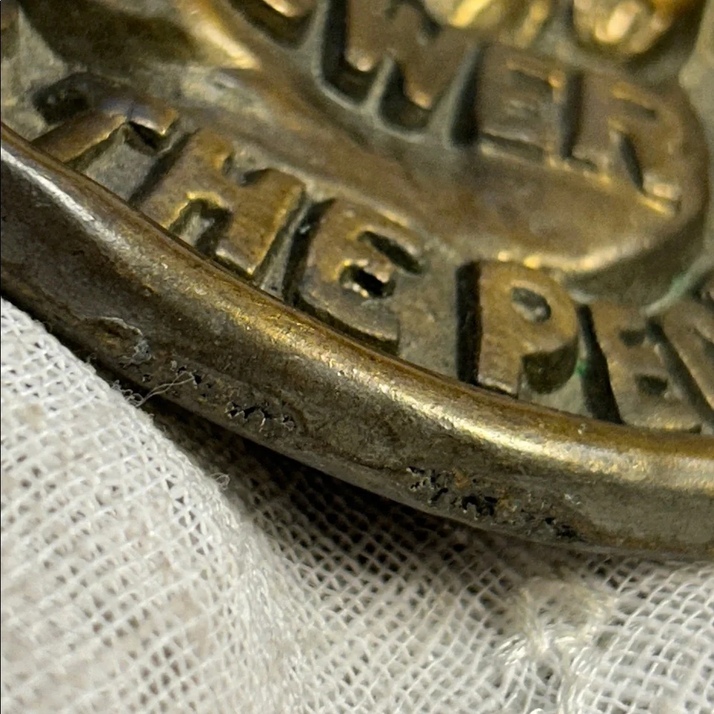 Extremely Rare sculptured Power to the People heavy belt buckle limited